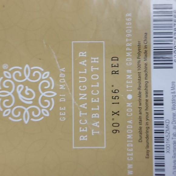 Red Tablecloth 90" x 156" - Picture 2 of 2